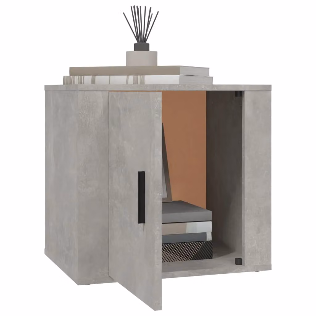 Berkfield Home Bedside Cabinet in Concrete Grey, W: 50 cm, D: 39 cm, H: 47 cm – 2