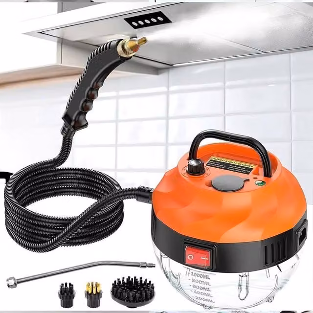 Hinsinc Portable Handheld Steam Cleaner, 3800W High Temperature Machine in Orange and Multicolour – 1