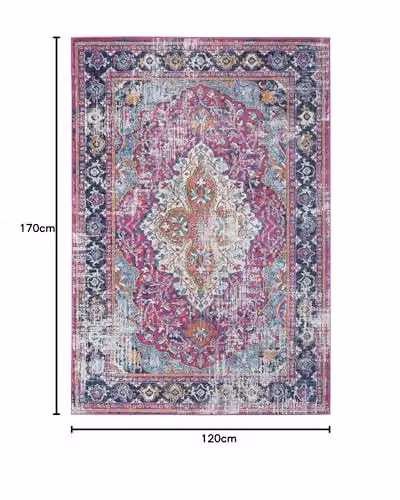 THE RUGS Purple Vintage Oriental Rectangular Rug, W: 120 cm, D: 170 cm – 2