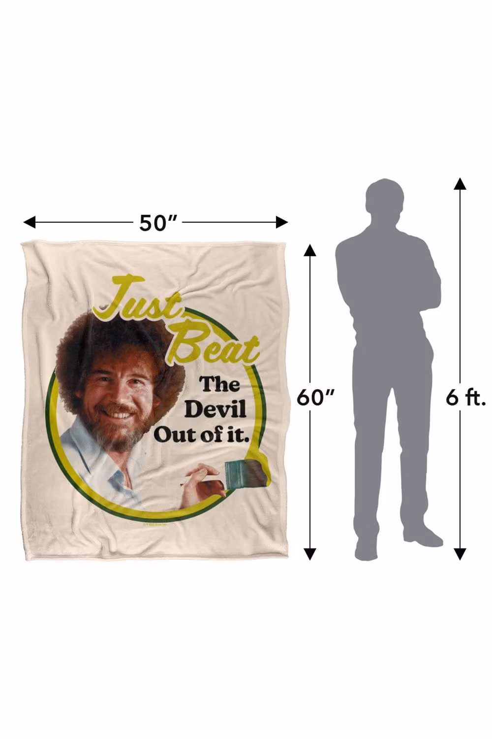 Bob Ross Just Beat The Devil Out Of It Silky Touch Super Soft Fluffy Throw Blanket, Multicolour, Extra Large – 2