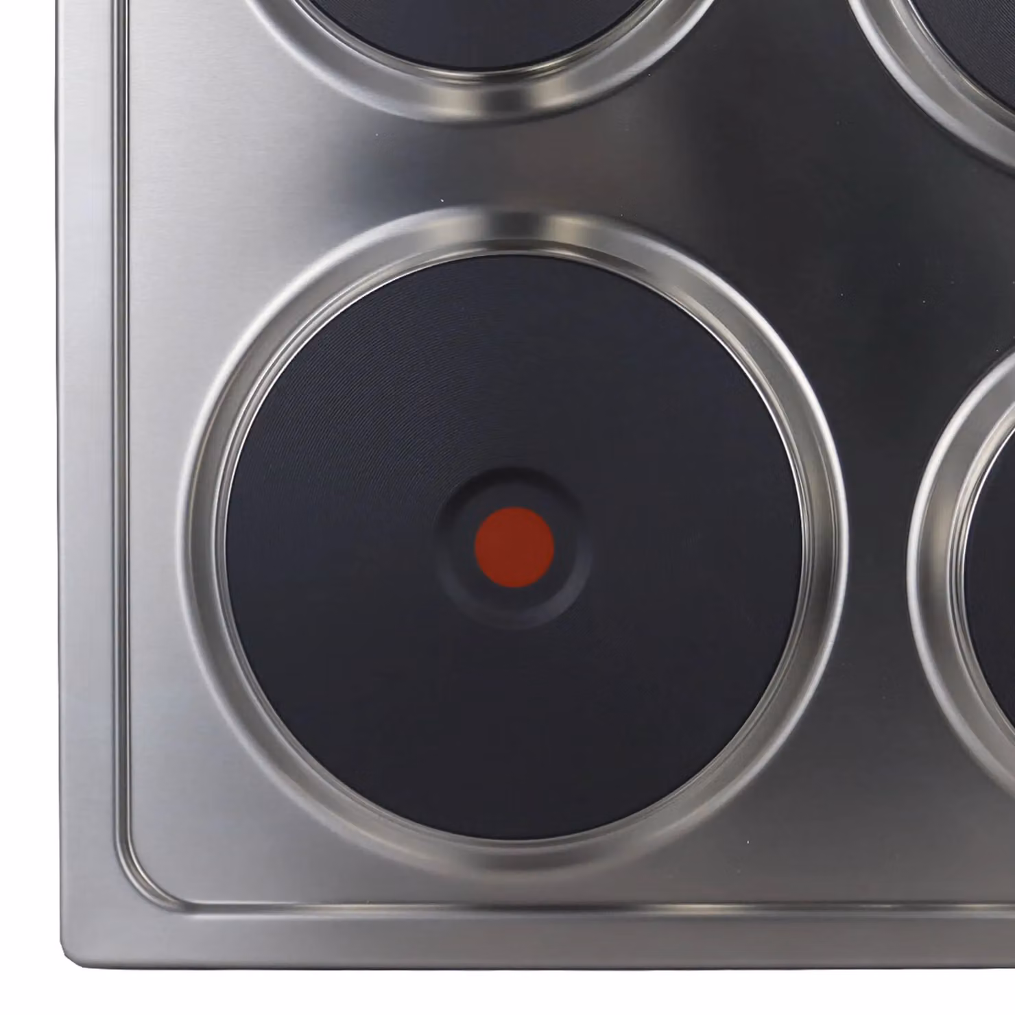 Statesman 4 Plate Electric Built-in Cooktop with Solid Plates and Side Dial Control in Silver Stainless Steel – 3