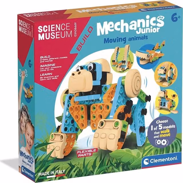 Clementoni Mechanics Moving Animals Building Set in Multicolour