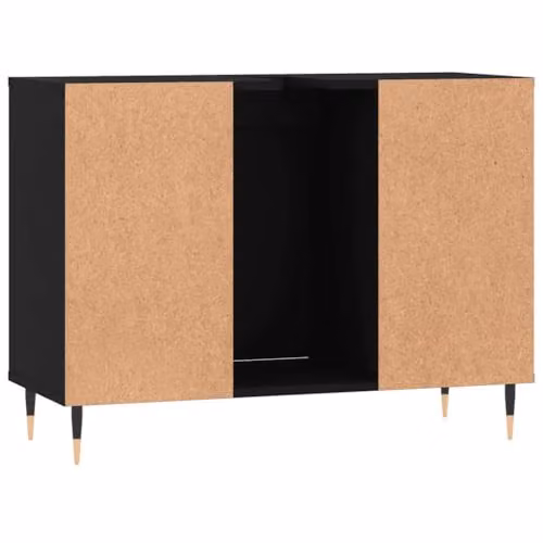 vidaXL Modern Black Bathroom Cabinet with Hinged Doors and Internal Shelves, W/D/H: 80 x 33 x 60 cm – 5