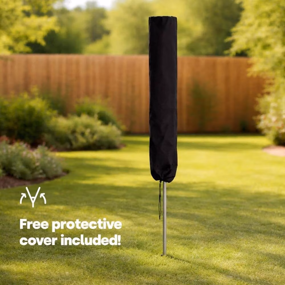 NESTLUNE Rotary Washing Line 45m with Cover and Spike in Grey – 2