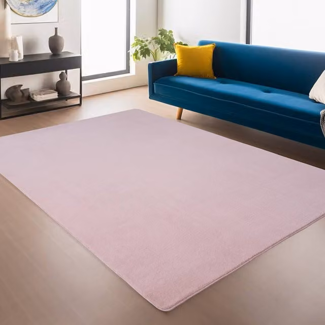 Desire Rugs Snuggly Washable Low Pile Area Rug in Pink, W: 100 cm, D: 60 cm