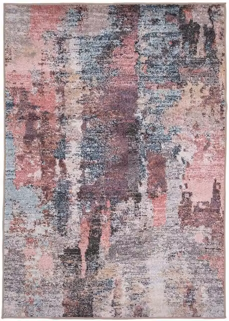 Kukoon Abstract Multi Colour Blue and Pink Modern Area Rug for Living Room or Bedroom, W: 240 cm, D: 330 cm – 1