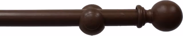 Caecus Natural Wooden Eyelet Curtain Pole, Brown, Length: 120 cm
