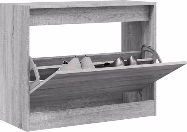 Berkfield Home Grey Sonoma Shoe Cabinet with Tilting Compartments, W/D/H: 80 x 34 x 63 cm – 1