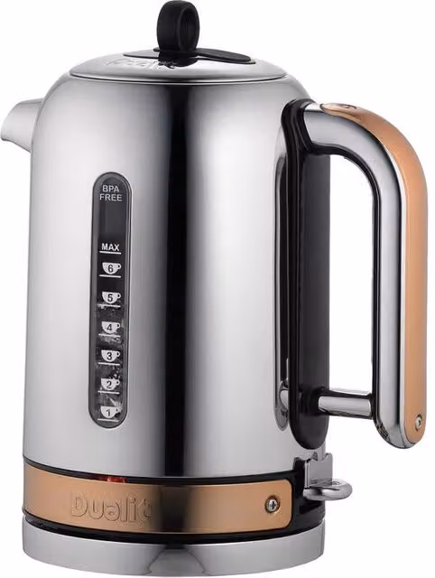Dualit Classic Stainless Steel Rapid Boil Kettle, 1.7 l, Copper and Silver