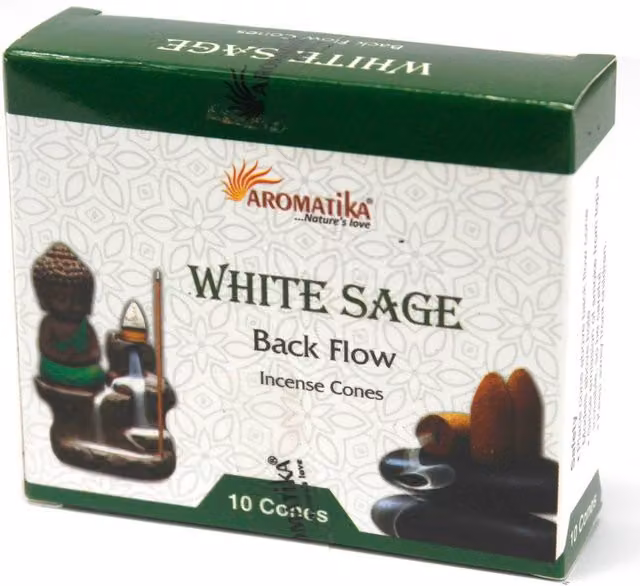KDMD Aromatica White Sage Backflow Incense Cones in Green – 1