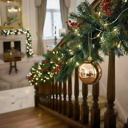 Shatchi Round Plastic Christmas Bauble in Gold and Beige, Diameter: 20 cm – 6