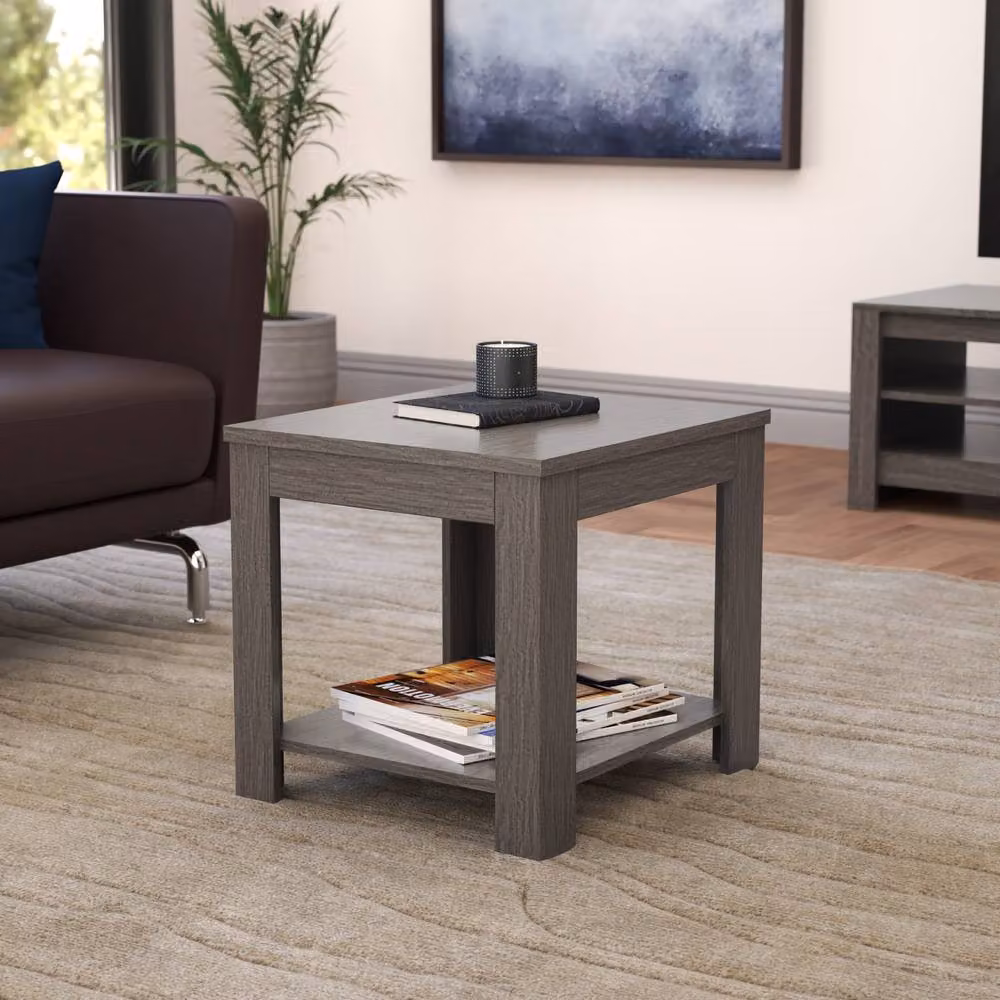 AVF Calibre Grey Minimalist Square Side Table W: 50 cm, D: 45 cm, H: 45 cm – 3