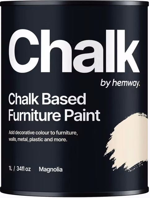 Hemway Chalk Based Furniture Paint in Flat Matt Magnolia, 1L
