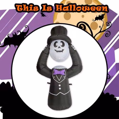 VFM e-Store Halloween Inflatable Undertaker Ghost Decoration in Black – 9