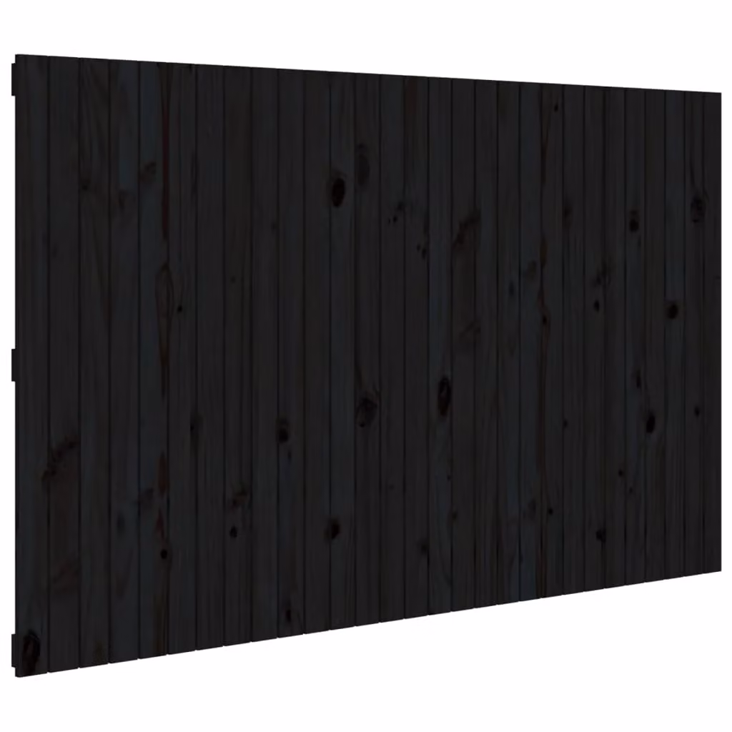 Berkfield Home Black Rustic Solid Pine Wall Mounted Headboard W/D/H: 185 x 3 x 110 cm – 2