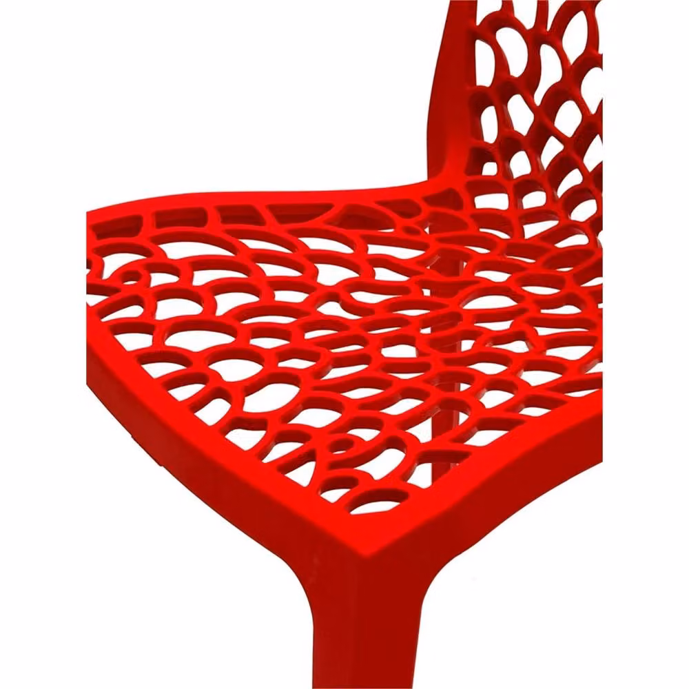 SPETLEK Red Plastic Stacking Garden Chairs, Pack of 2 – 2
