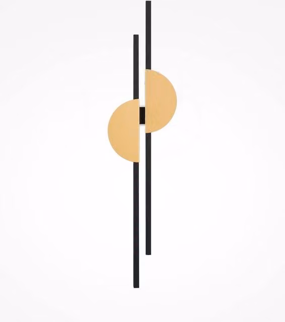 Netlighting Skyline II Modern Adjustable LED Wall Lamp in Black and Brass with 4000K Cool White Light and 700lm Output – 1