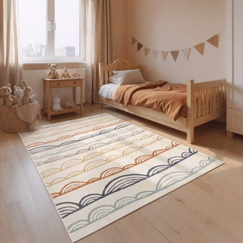 THE RUGS Adventures Kids Kiki Rug, Cream and Multicolour, W: 160 cm, D: 235 cm – 3