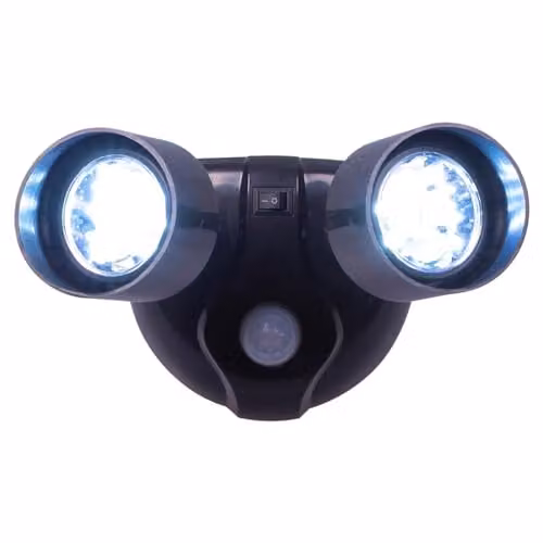 mysmartbuy Black Battery Powered Twin Head Motion Sensor Security Light with 160 Lumen LED Floodlight and Adjustable Heads, H10 x W12 x D10 cm – 1