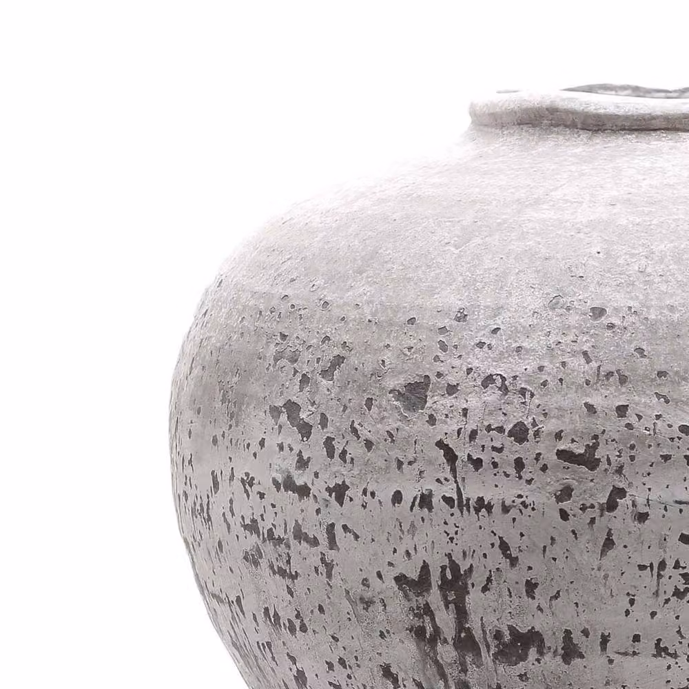 Wyld Haus Sunvale Large Weathered Ceramic Vase in Beige and Grey, H 35 cm x W 35 cm x D 35 cm – 3