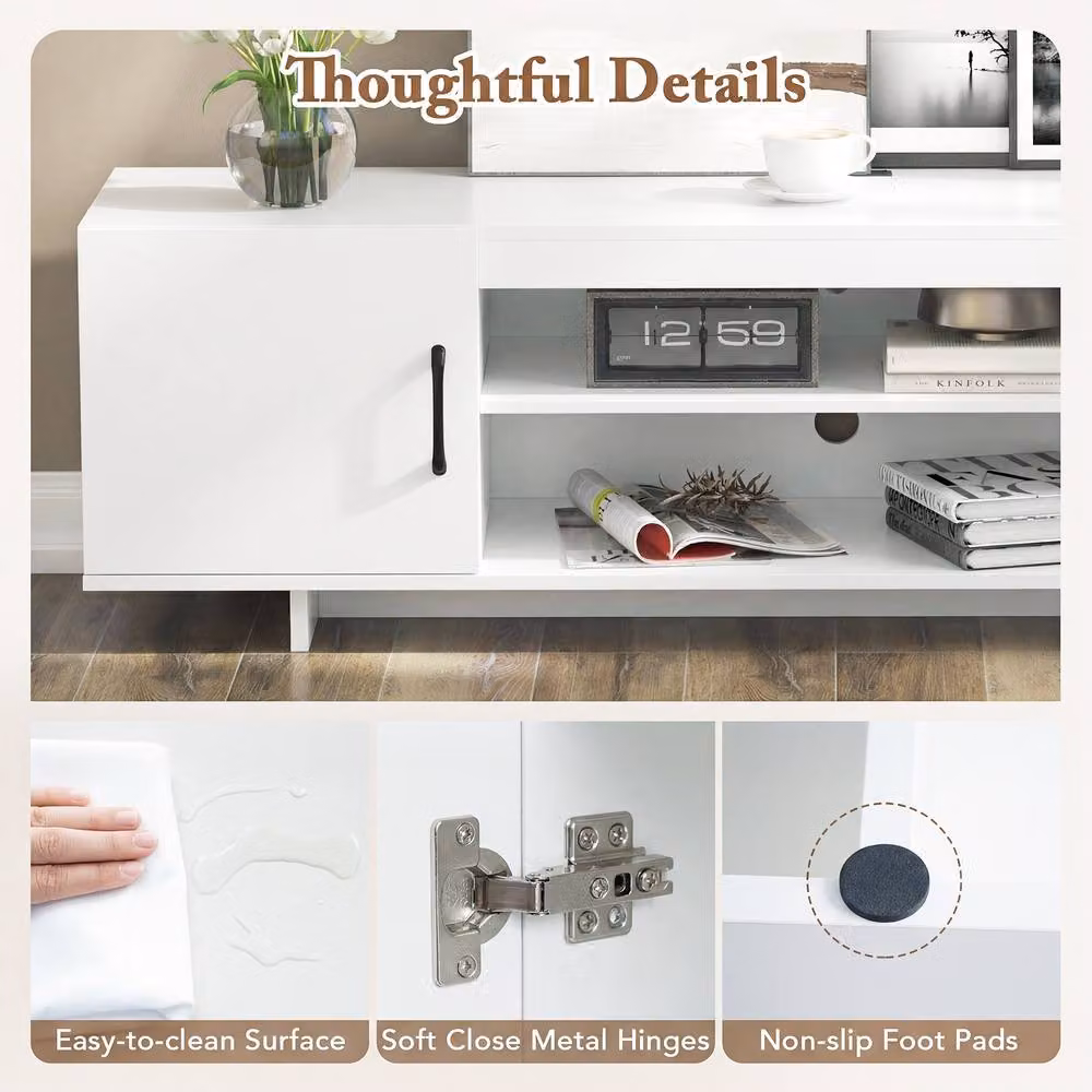 Costway White TV Stand for TVs up to 152 cm – 7