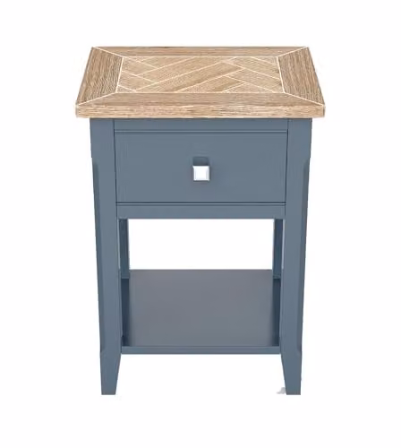 Baumhaus Signature Blue One Drawer Lamp Table W/D/H: 35 x 66 x 100 cm – 1