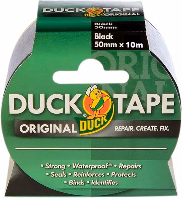 Duck Tape Original Black Cloth Repair Tape, W: 50 mm, L: 10 m – 1