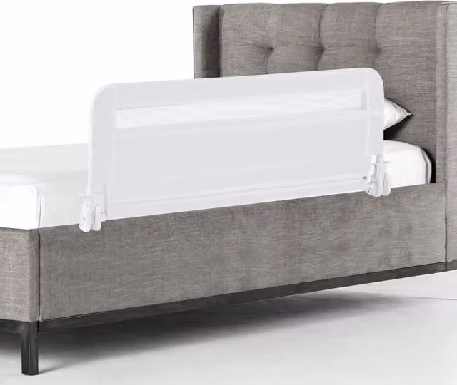 Costway Foldable Baby Bed Rail Guard for Toddlers, White