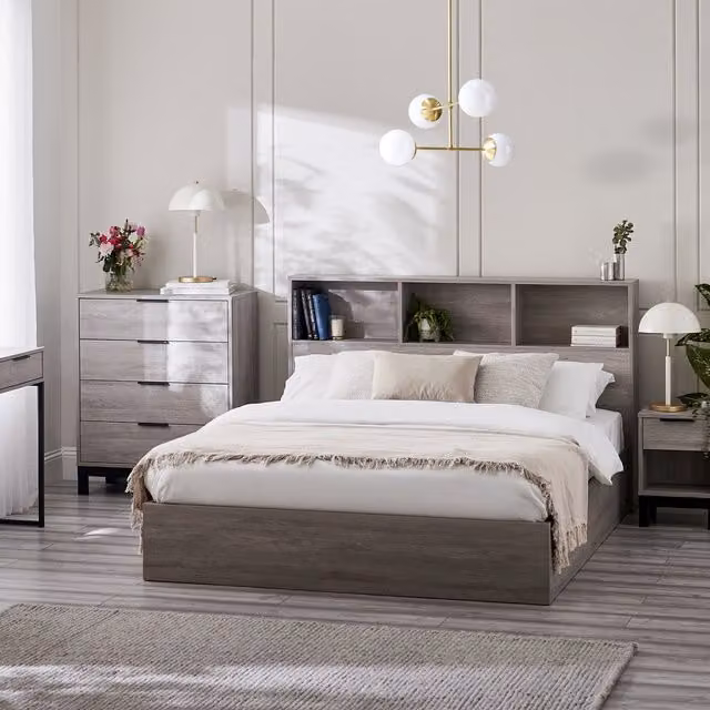Julian Bowen Bali Ottoman Storage Bed in Grey and Black with Lift Up Base, W/D/H: 90 x 190 cm