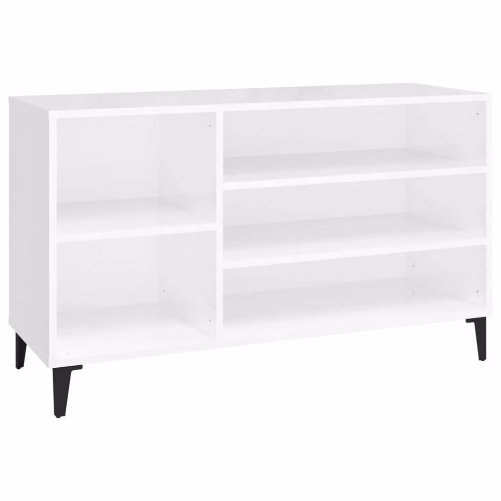 Berkfield Home High Gloss White Shoe Cabinet W: 102 cm, D: 36 cm, H: 60 cm – 2