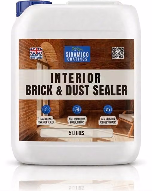 SIRAMICO COATINGS Matt Interior Brick and Dust Sealer, Clear, 5 l – 1