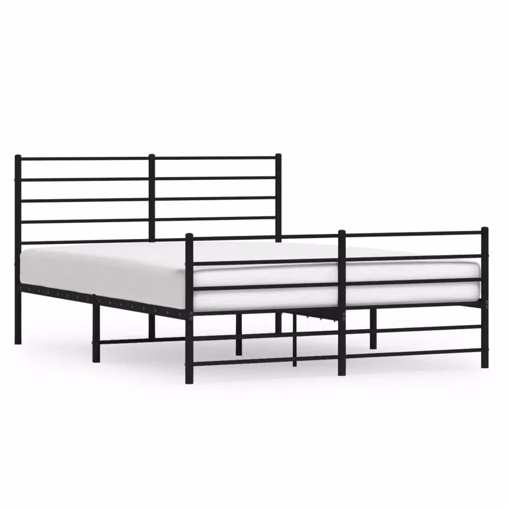 Berkfield Home Metal Bed Frame with Headboard and Footboard, Black, W/D/H: 120 x 190 cm – 2
