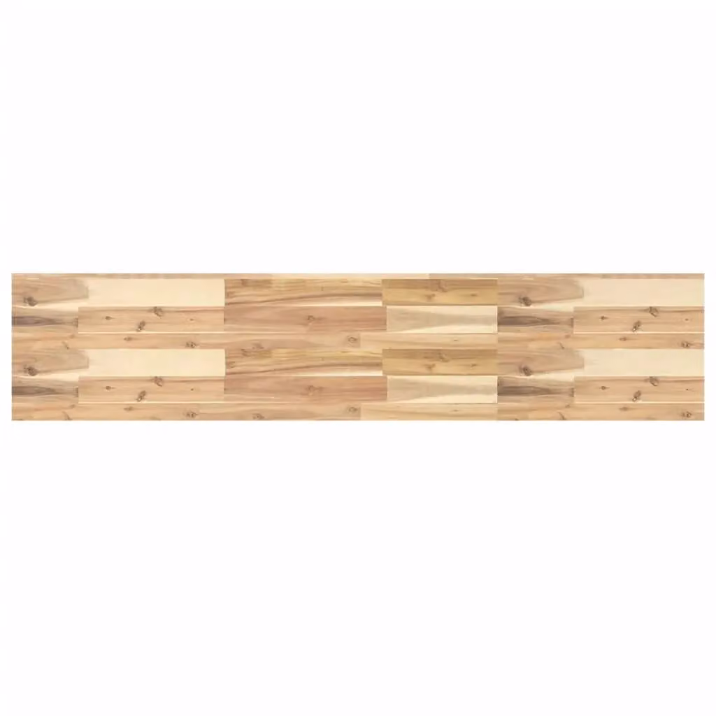 Berkfield Home Rectangular Solid Wood Acacia Table Top, Brown, W/D/H: 140 x 30 x 4 cm – 2