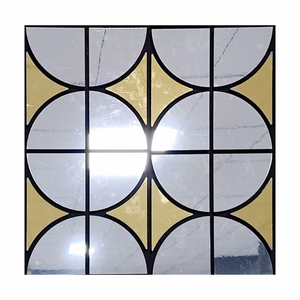 ENER-J Decorative Grid Glass Acoustic Wall Panels, Light Grey, W: 61.0 cm x H: 61.0 cm, Pack of 4 – 2