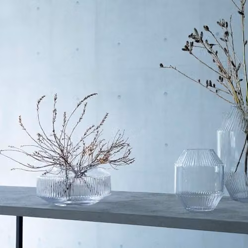 LSA International Rotunda Wide Glass Vase, Transparent, Height: 14 cm – 2