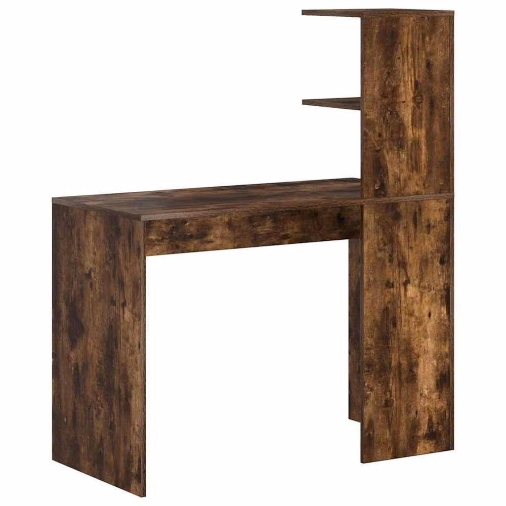 Berkfield Home Smoked Oak Writing Desk in Brown – 6