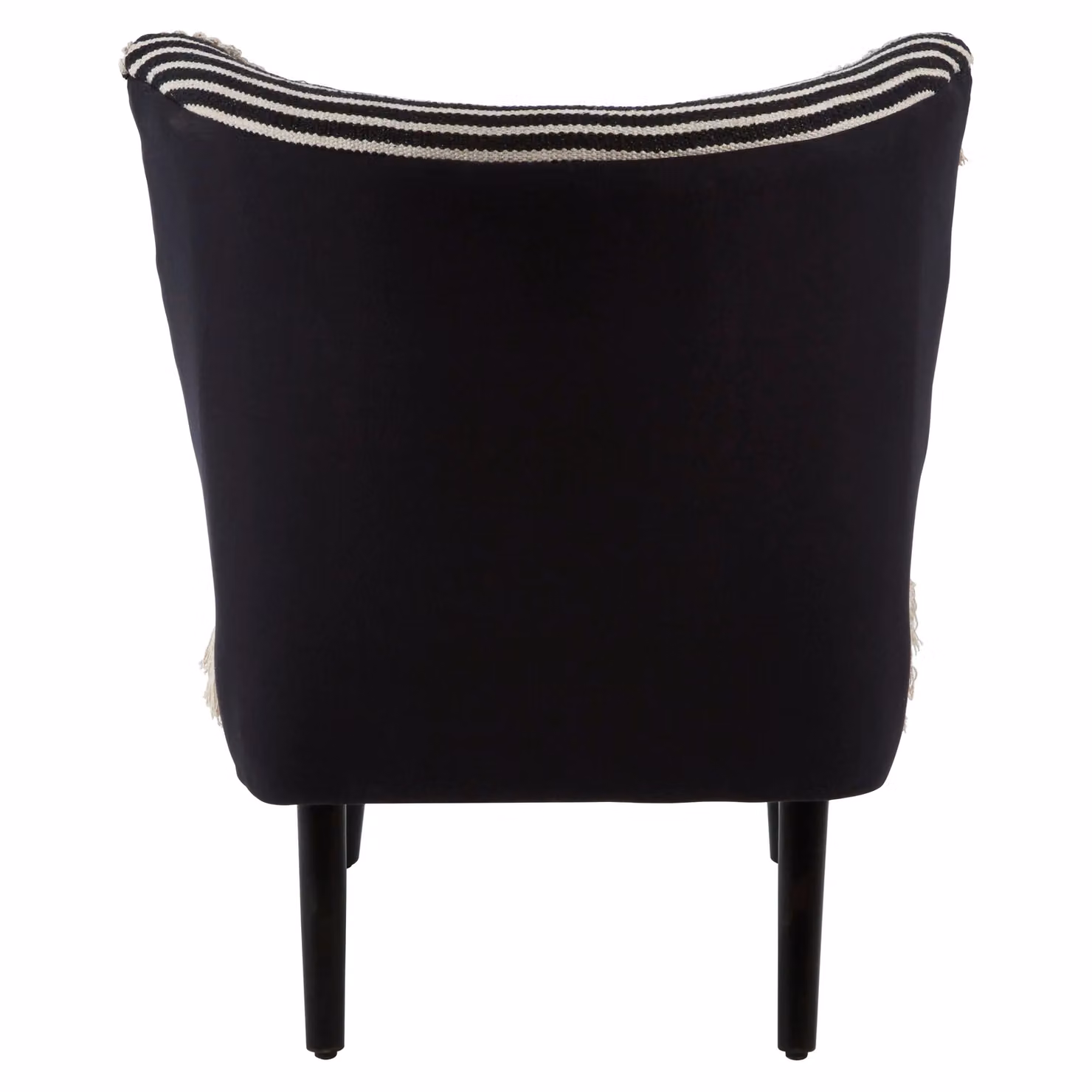 Fifty Five South Orsina Moroccan Accent Chair with Mango Wood Frame and Black and White Geometric Fabric Seating – 2