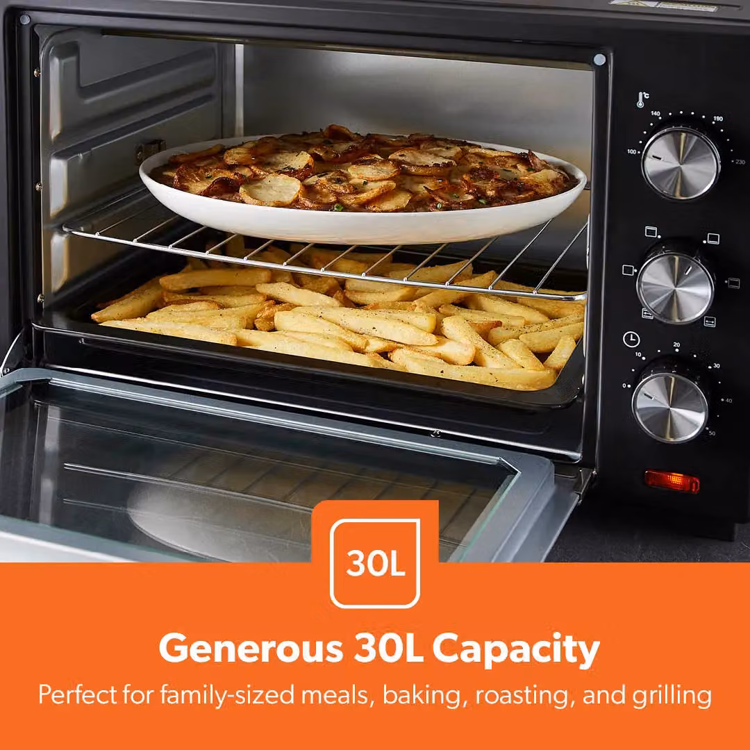Geepas 30L Mini Oven and Grill with Rotisserie, 1600W, Black – 3
