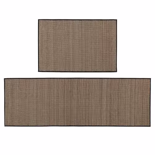 JVL Antarra Machine Washable Non-Slip Entrance Doormat and Runner Set, Black – 1