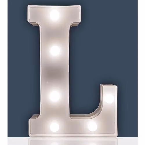 mysmartbuy White Battery Powered 3D LED Letter L Light, H 22 x W 14 x D 3 cm – 2