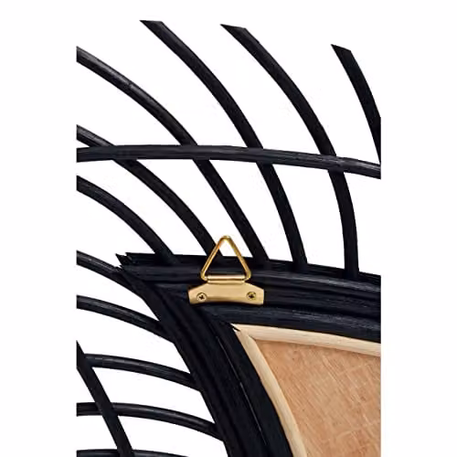 Premier Housewares Teardrop Black Rattan and Wood Wall Mirror – 2