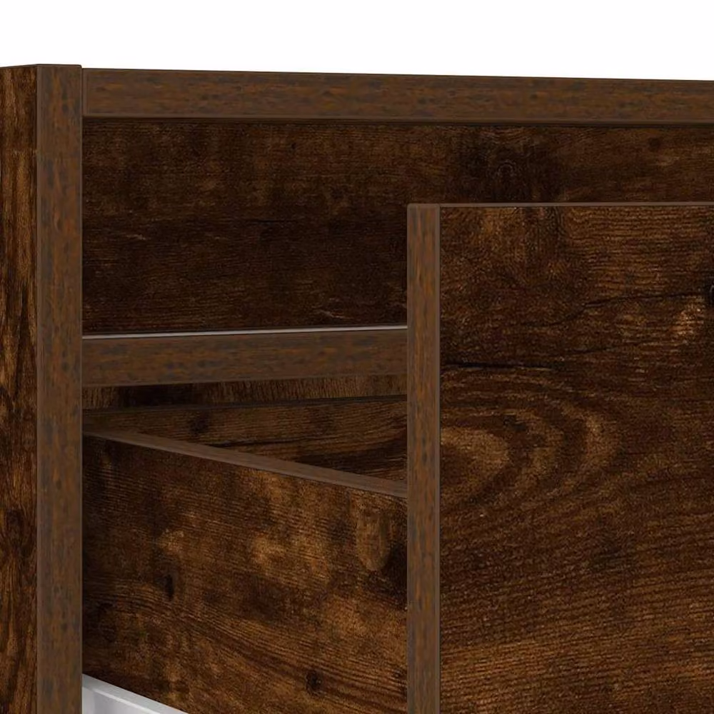 Berkfield Home TV Cabinet with LED Lights in Smoked Oak Brown, W: 100 cm, D: 35.5 cm, H: 25 cm – 6