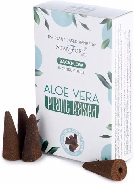 KDMD Natural Aloe Vera Plant Based Backflow Incense Cones, White