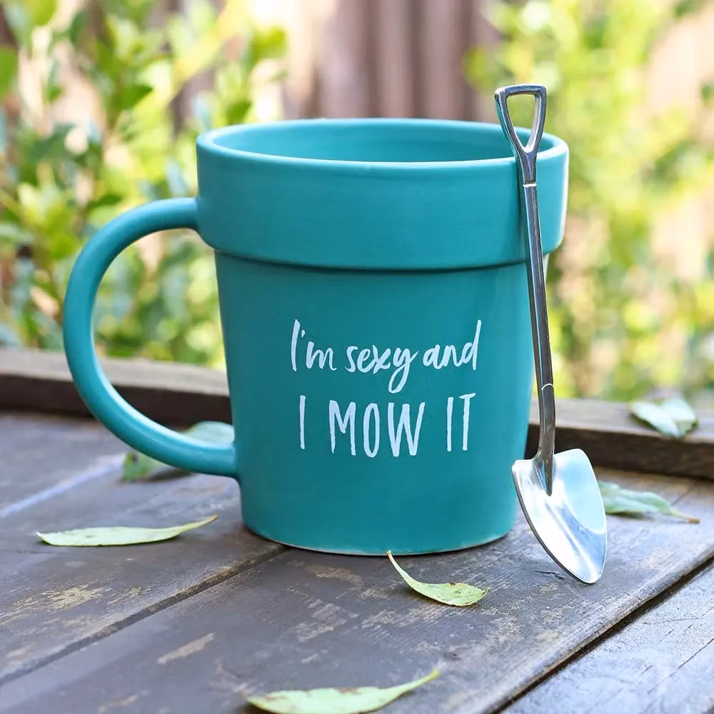Something Different I Am Sexy and I Mow It Plant Pot Mug Set in Light Green – 2
