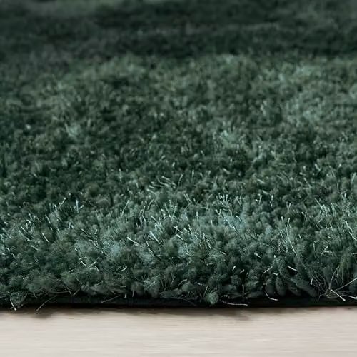 e-Rugs Chicago Plain Thick Soft Deep Pile Shaggy Rug, Forest Green, W: 90 cm x L: 150 cm – 3