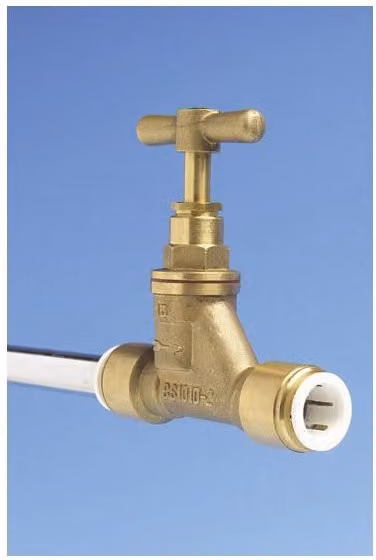 John Guest Gold Brass Angle Stop Valve 15mm