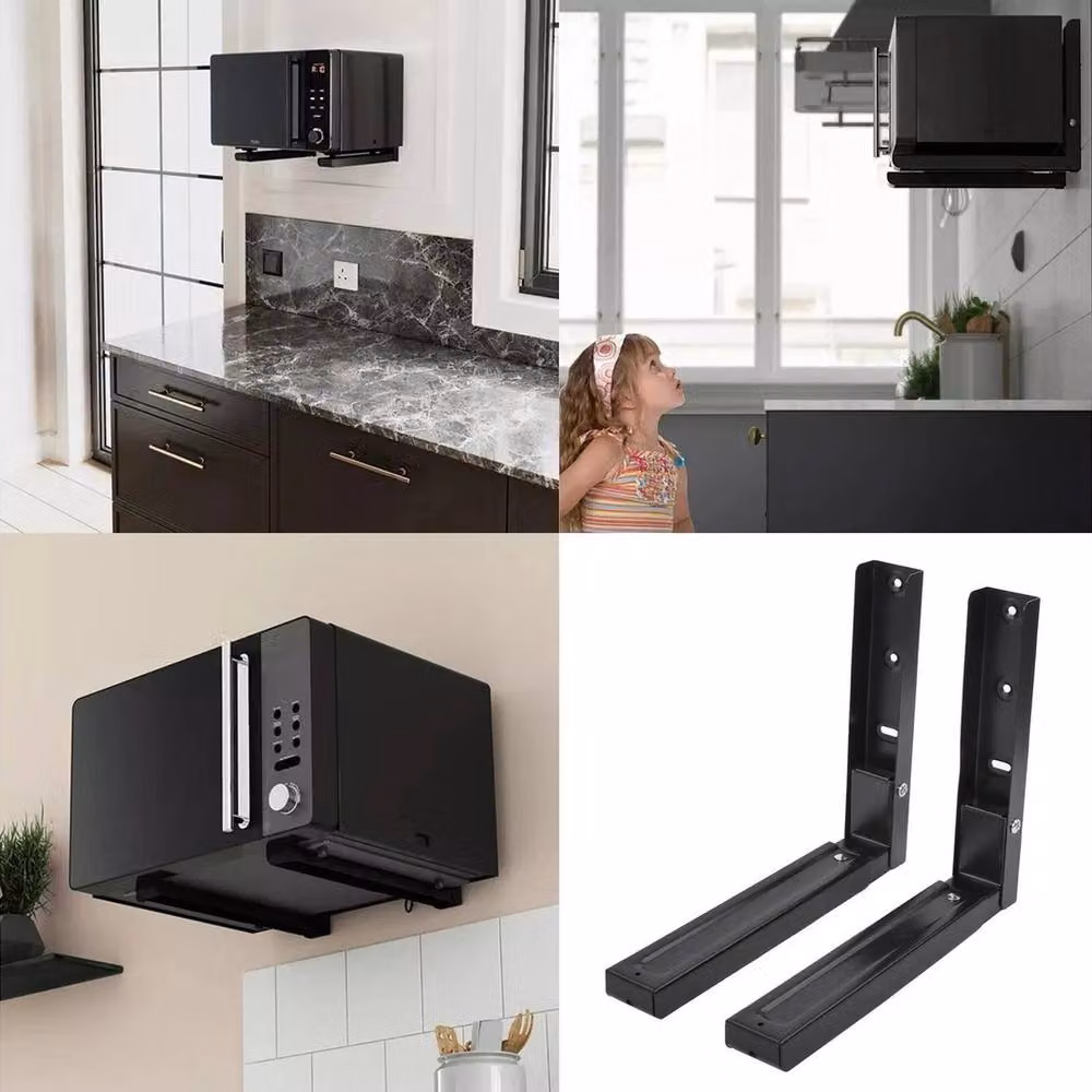 Havendro 2-Piece Black Iron Extendable Microwave Brackets – 4