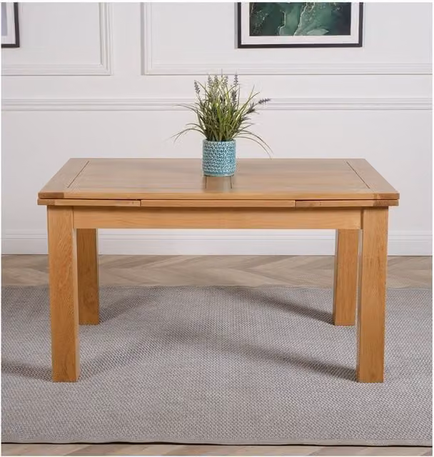 Thats Furniture Richmond Oak Extending Rectangular Dining Table and 8 Washington Black Fabric Chairs