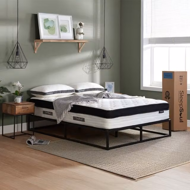 SleepSoul Cloud Hybrid Memory Foam Mattress, White, W/D/H: 90 x 200 cm