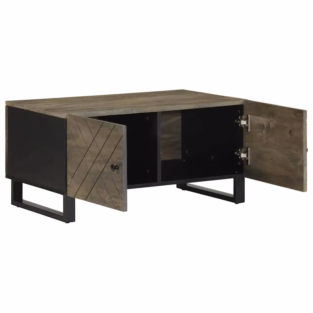 Berkfield Home Black Mango Wood Coffee Table W/D/H: 80 x 50 x 40 cm – 2